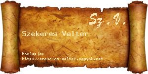 Szekeres Valter névjegykártya